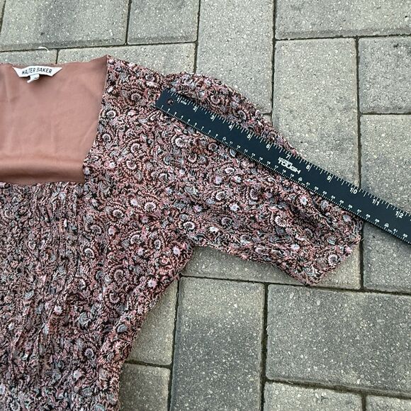 Walter Baker Liza A-Line Dress Verona $228 Size 6 NWOT Square Neck Ruffle Lined - Picture 7 of 13